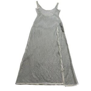 ALT Swim Swim Cover-Up Mesh Tank Dress in Silver